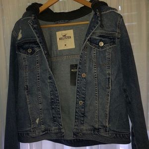 Light blue hooded jean jacket